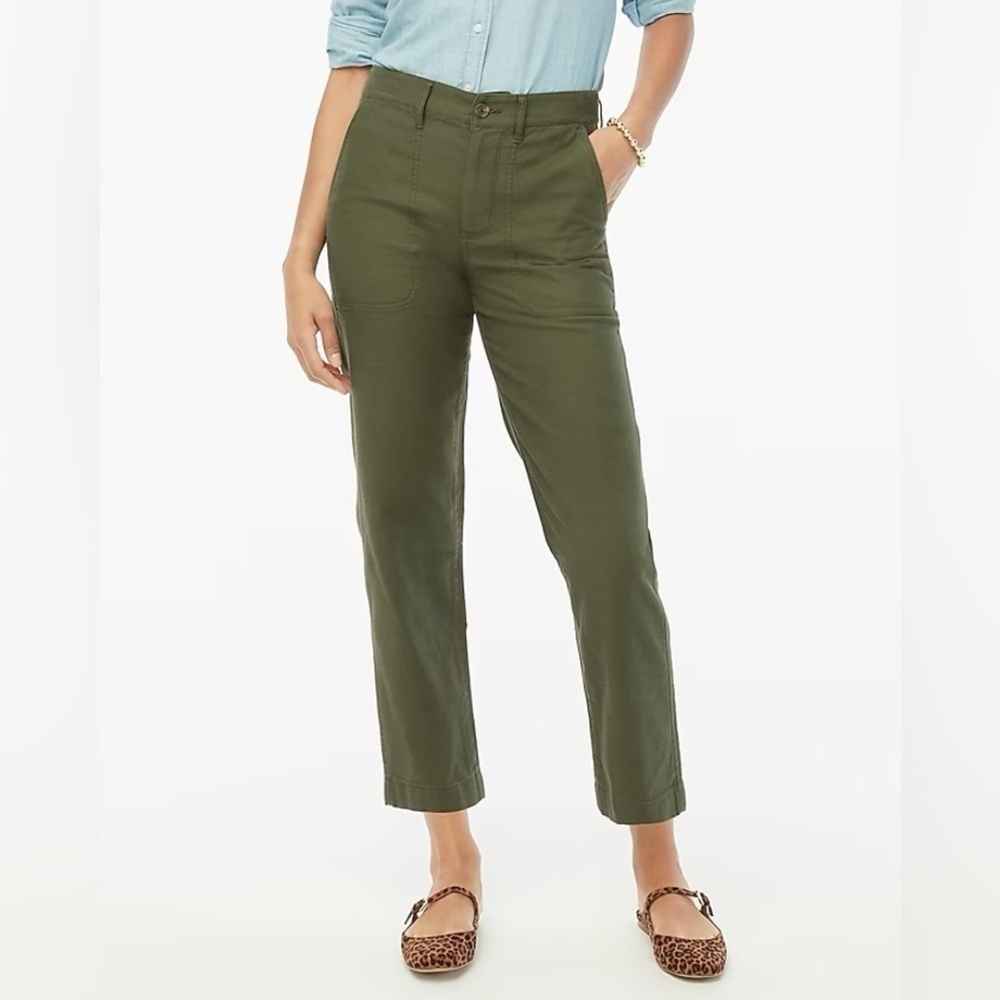 J. CREW Cotton Camp Pants – Size 12 Green Inseam 26” J Crew Factory